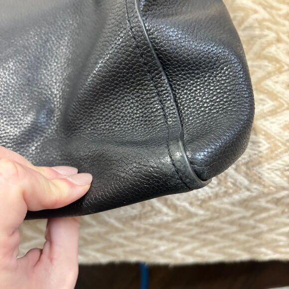 Tory Burch Black Leather Chain Strap Shoulder Tote Bag Purse - Picture 7 of 12